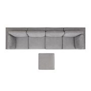 Gray modular sofa customizable and reconfigurable deep seating with removable ottoman additional photo 3 of 8
