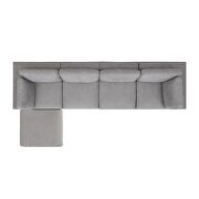 Gray modular sofa customizable and reconfigurable deep seating with removable ottoman additional photo 4 of 8