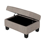 Brown velvet sectional corner l-shape sofa with storage ottoman by La Spezia additional picture 2
