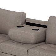 Brown velvet sectional corner l-shape sofa with storage ottoman by La Spezia additional picture 3