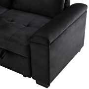Black velvet l-shape sleeper sectional sofa with storage ottoman by La Spezia additional picture 15