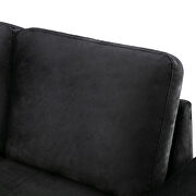 Black velvet l-shape sleeper sectional sofa with storage ottoman by La Spezia additional picture 5
