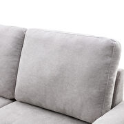 Gray linen l-shape sleeper sectional sofa with storage ottoman by La Spezia additional picture 8