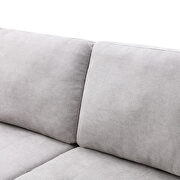Gray linen l-shape sleeper sectional sofa with storage ottoman by La Spezia additional picture 9