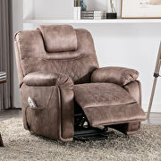 Brown pu upholstery power lift recliner chair with massage function by La Spezia additional picture 2