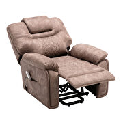 Brown pu upholstery power lift recliner chair with massage function by La Spezia additional picture 13