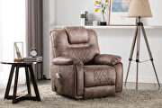 Brown pu upholstery power lift recliner chair with massage function by La Spezia additional picture 5