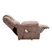Brown pu upholstery power lift recliner chair with massage function by La Spezia additional picture 10