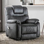 Gray pu power lift recliner chair with massage function by La Spezia additional picture 2