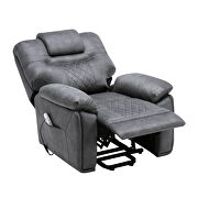 Gray pu power lift recliner chair with massage function by La Spezia additional picture 11