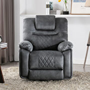 Gray pu power lift recliner chair with massage function by La Spezia additional picture 3