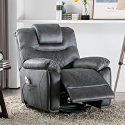 Gray pu power lift recliner chair with massage function by La Spezia additional picture 4