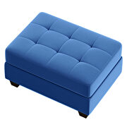 Blue velvet l-shaped sectional sofa with reversible chaise and storage ottoman by La Spezia additional picture 3