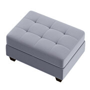 Gray velvet l-shaped sectional sofa with reversible chaise and storage ottoman by La Spezia additional picture 3