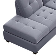 Gray velvet l-shaped sectional sofa with reversible chaise and storage ottoman by La Spezia additional picture 10