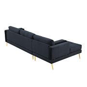 Modern elegant black velvet sectional sofa with two pillows by La Spezia additional picture 6
