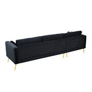 Modern elegant black velvet sectional sofa with two pillows by La Spezia additional picture 8
