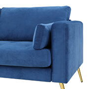 Modern elegant blue velvet sectional sofa with two pillows by La Spezia additional picture 2