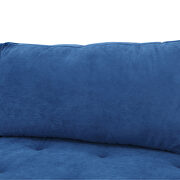 Modern elegant blue velvet sectional sofa with two pillows by La Spezia additional picture 3