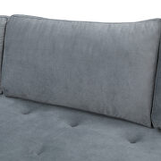 Modern elegant gray velvet sectional sofa with two pillows by La Spezia additional picture 7