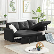 Dark gray linen reversible l-shape sectional sofa with storage by La Spezia additional picture 3