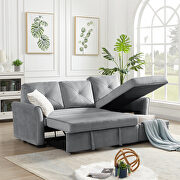 Gray velvet reversible l-shape sectional sofa with storage by La Spezia additional picture 2
