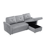 Gray velvet reversible l-shape sectional sofa with storage by La Spezia additional picture 12
