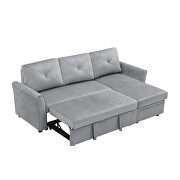 Gray velvet reversible l-shape sectional sofa with storage by La Spezia additional picture 13