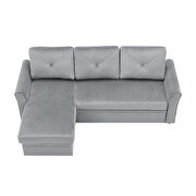 Gray velvet reversible l-shape sectional sofa with storage by La Spezia additional picture 14