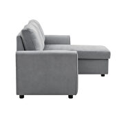 Gray velvet reversible l-shape sectional sofa with storage by La Spezia additional picture 16