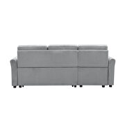 Gray velvet reversible l-shape sectional sofa with storage by La Spezia additional picture 17