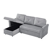 Gray velvet reversible l-shape sectional sofa with storage by La Spezia additional picture 10