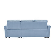 Blue velvet reversible l-shape sectional sofa with storage by La Spezia additional picture 11