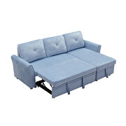 Blue velvet reversible l-shape sectional sofa with storage by La Spezia additional picture 13