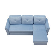 Blue velvet reversible l-shape sectional sofa with storage by La Spezia additional picture 16