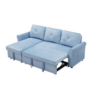 Blue velvet reversible l-shape sectional sofa with storage by La Spezia additional picture 17