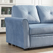 Blue velvet reversible l-shape sectional sofa with storage by La Spezia additional picture 6