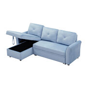Blue velvet reversible l-shape sectional sofa with storage by La Spezia additional picture 9