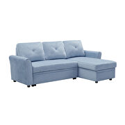 Blue velvet reversible l-shape sectional sofa with storage by La Spezia additional picture 10