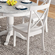 5-pieces set white solid wood table with 4 chairs by La Spezia additional picture 6