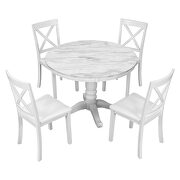 5-pieces set white solid wood table with 4 chairs by La Spezia additional picture 7