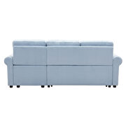 Blue velvet convertible sectional sleeper sofa bed with storage chaise by La Spezia additional picture 13
