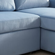 Blue velvet convertible sectional sleeper sofa bed with storage chaise by La Spezia additional picture 3