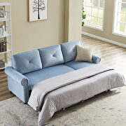 Blue velvet convertible sectional sleeper sofa bed with storage chaise by La Spezia additional picture 4
