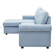 Blue velvet convertible sectional sleeper sofa bed with storage chaise by La Spezia additional picture 10