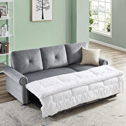 Gray velvet convertible sectional sleeper sofa bed with storage chaise by La Spezia additional picture 2