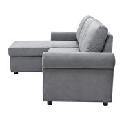 Gray velvet convertible sectional sleeper sofa bed with storage chaise by La Spezia additional picture 14