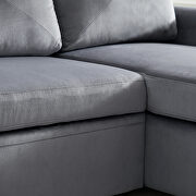 Gray velvet convertible sectional sleeper sofa bed with storage chaise by La Spezia additional picture 9
