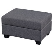 Gray linen l-shape reversible sectional sofa with storage ottoman by La Spezia additional picture 13