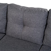 Gray linen l-shape reversible sectional sofa with storage ottoman by La Spezia additional picture 14